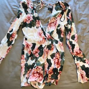 Floral romper with open back